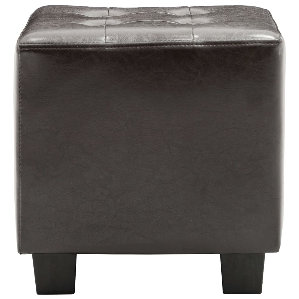 vidaXL Напівкругле крісло з підніжкою Темно-коричневий Штучна шкіра