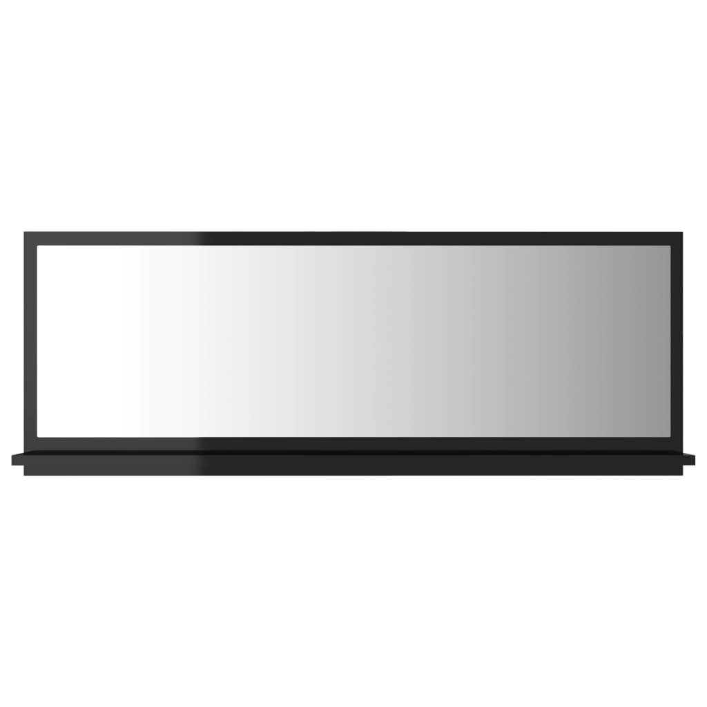 vidaXL Дзеркало для ванної кімнати Глянцевий чорний 100x10,5x37 см ДСП
