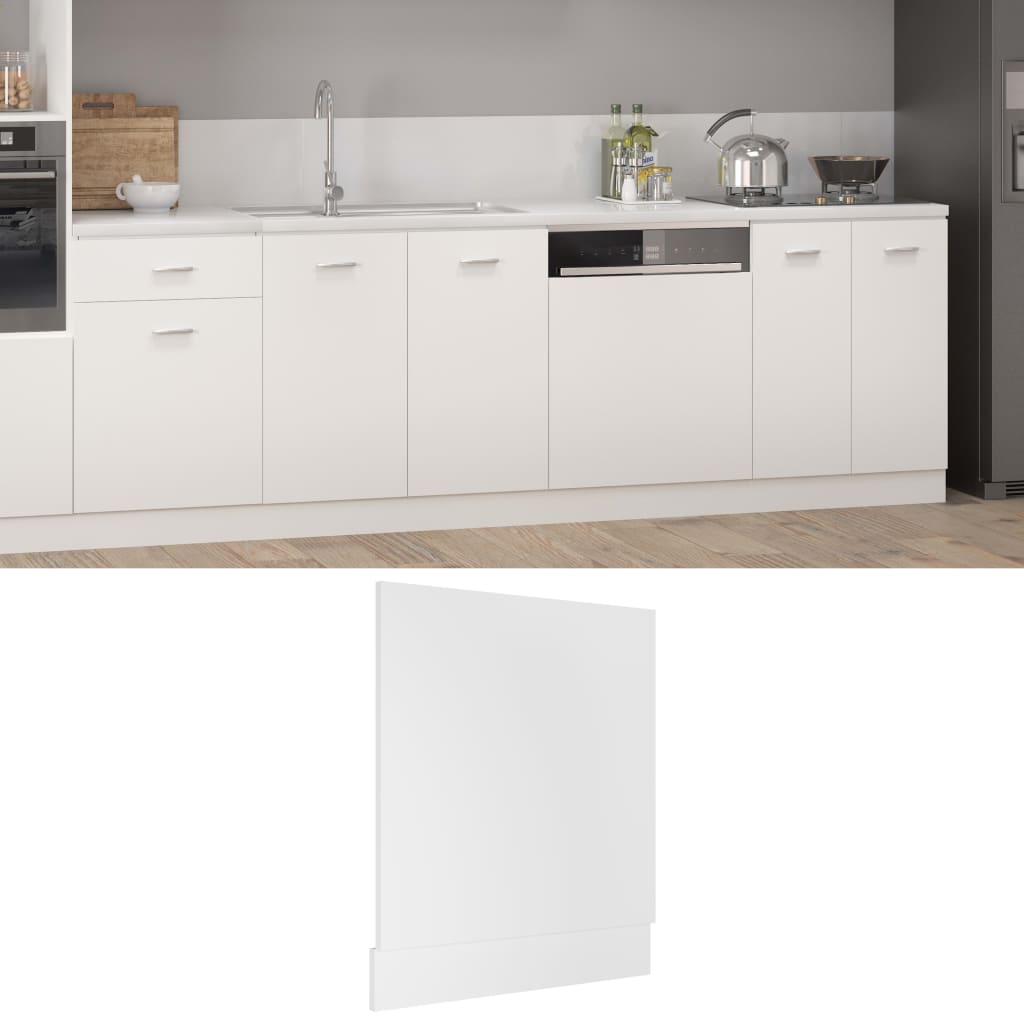 802562 vidaXL Dishwasher Panel White 59,5x3x67 cm Chipboard