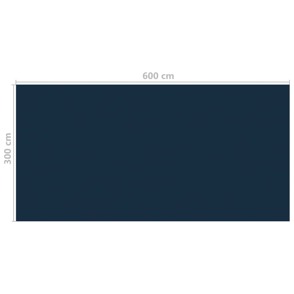 vidaXL Сонячна Плівка для Басейну Плаваюча Чорний/Синій 600x300 см ПЕ