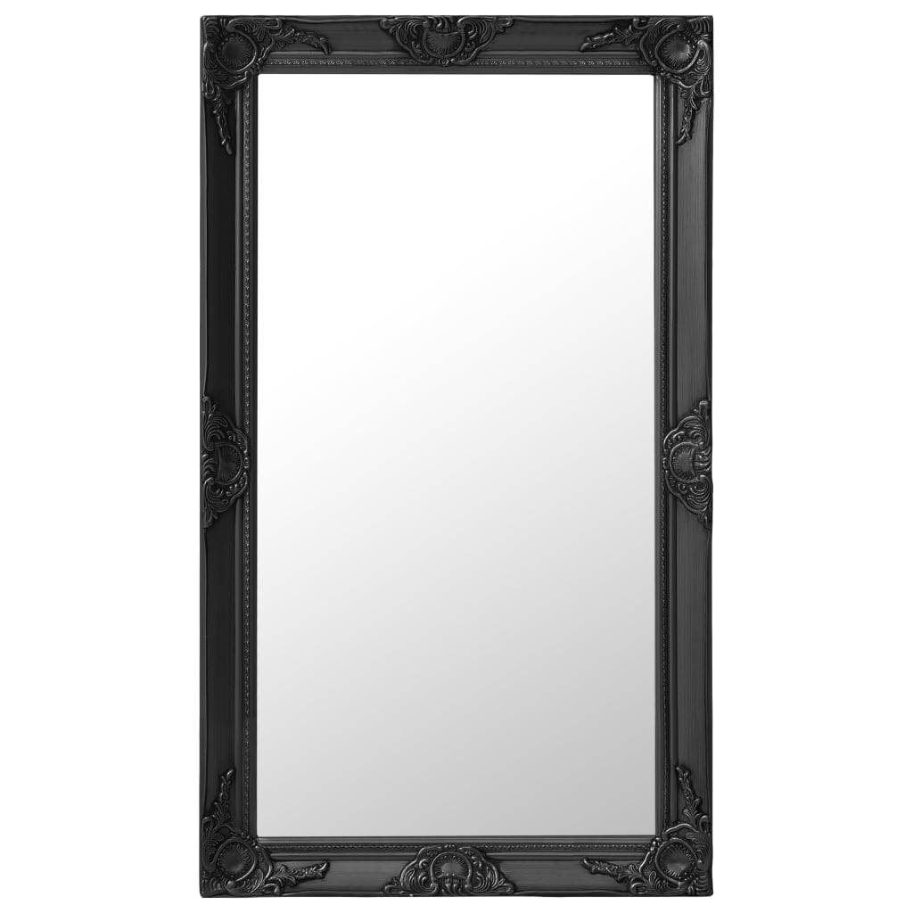 vidaXL Настінне дзеркало в стилі Бароко Чорний 60x100 см