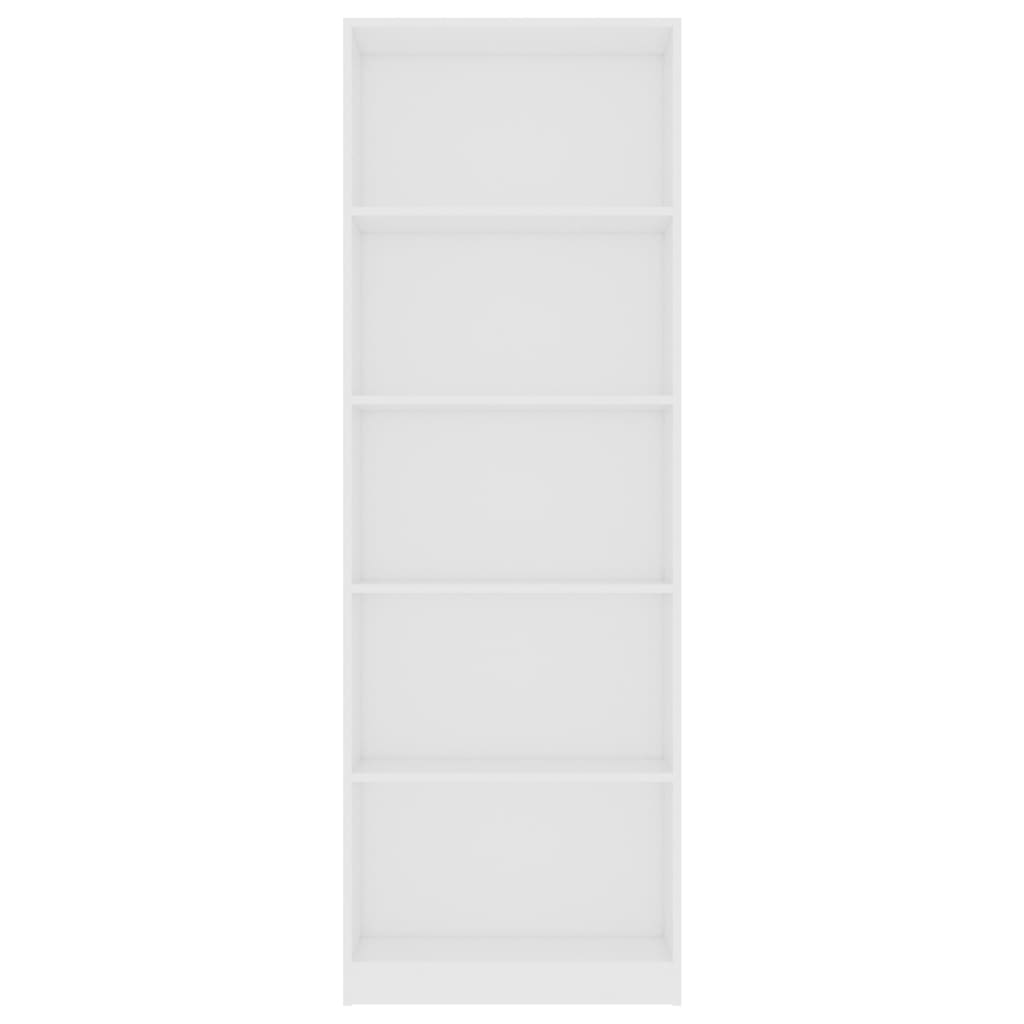 vidaXL 5-Рівнева книжкова шафа Білий 60x24x175 см ДСП