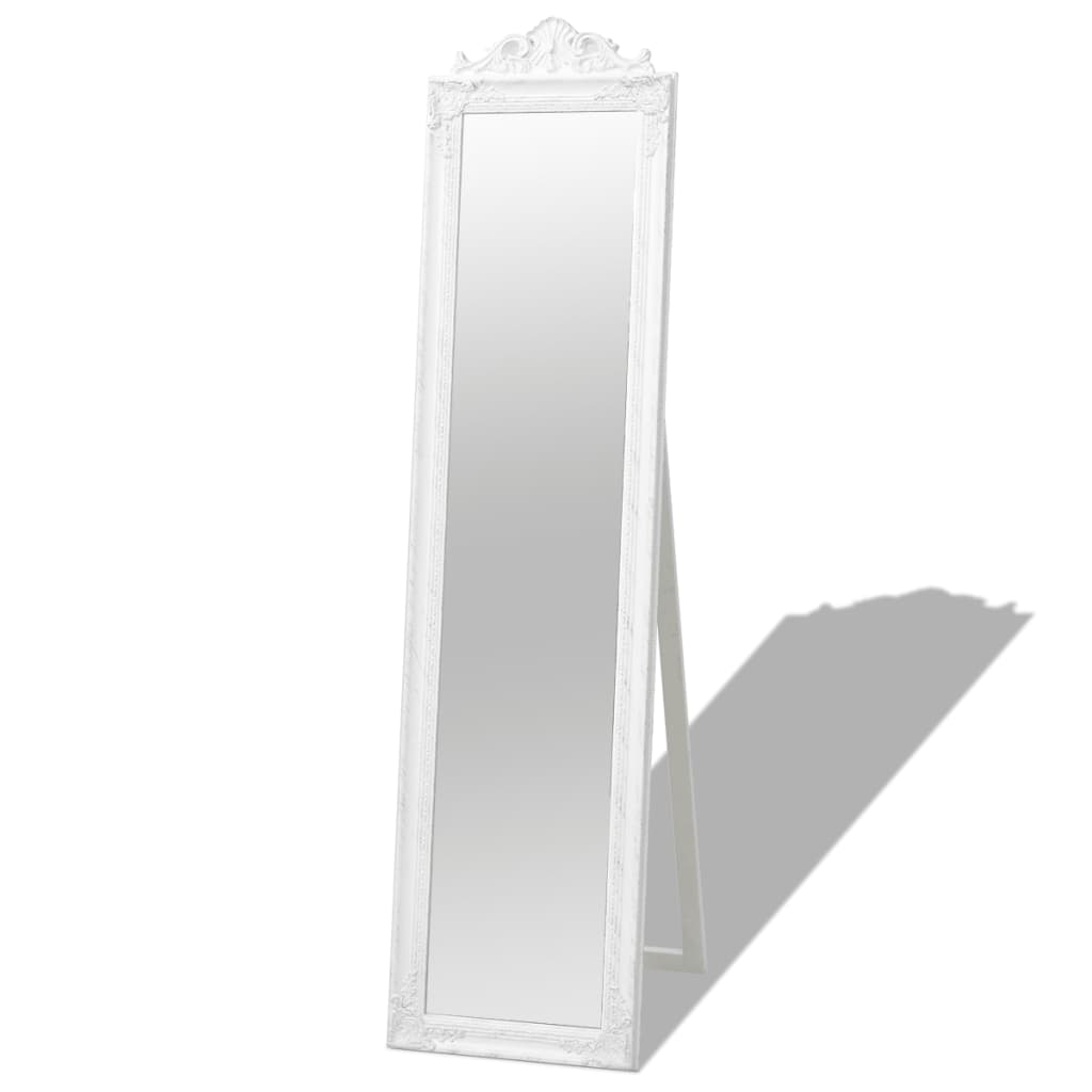 vidaXL Окремостояче дзеркало в стилі Бароко Білий 160х40 см