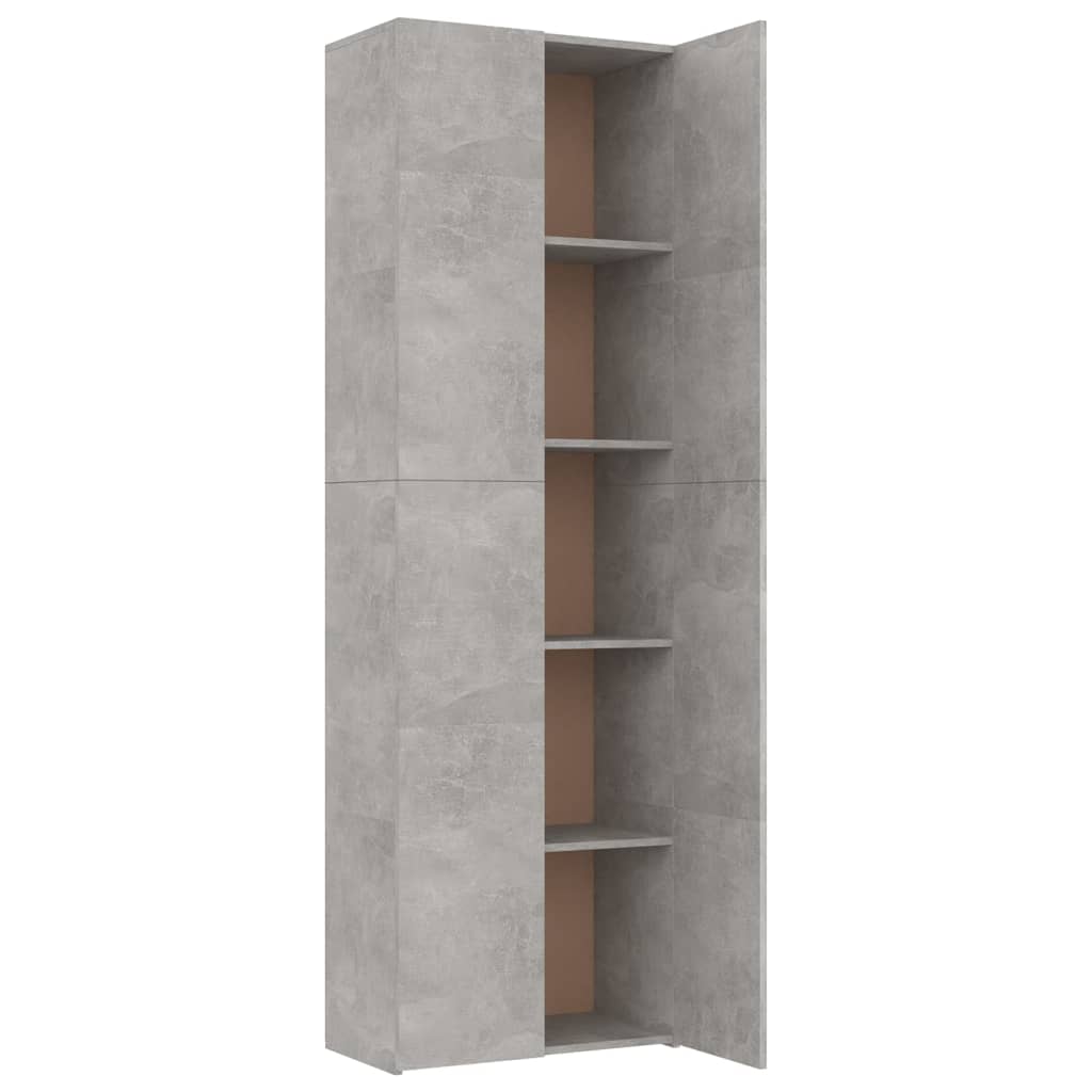 800301 vidaXL Office Cabinet Concrete Grey 60x32x190 cm Chipboard