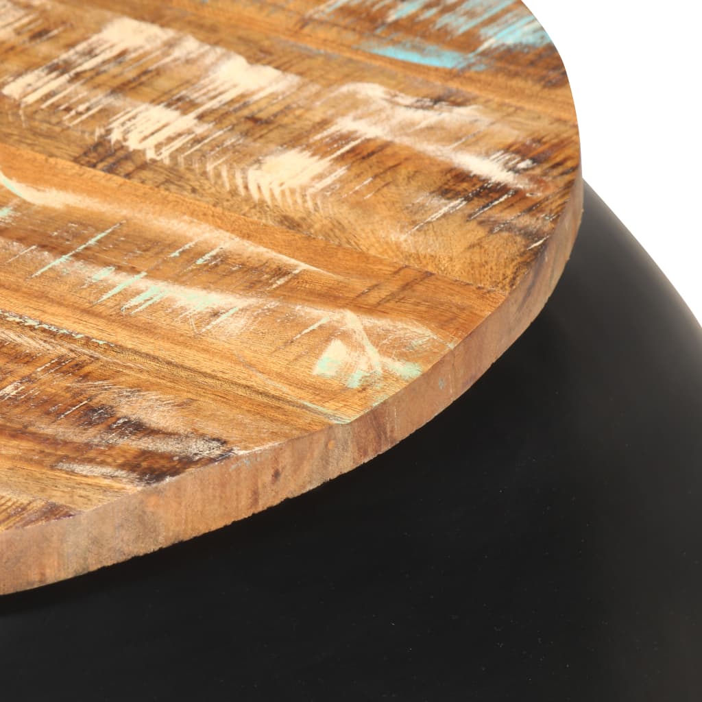 vidaXL Журнальний столик Чорний 68x68x30 см Масив відновленої деревини