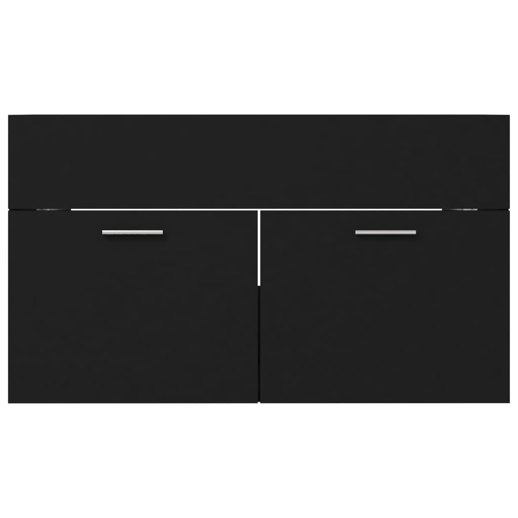 vidaXL Комплект Меблів для Ванної Кімнати 2 Од. Чорний ДСП