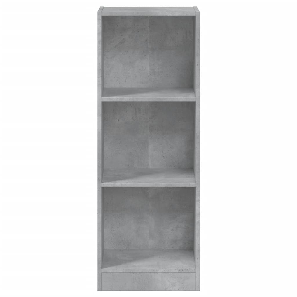 800832 vidaXL 3-Tier Book Cabinet Concrete Grey 40x24x108 cm Chipboard