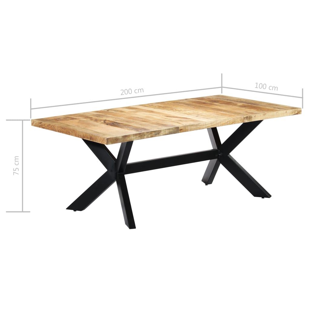 vidaXL Обідній стіл 200x100x75 см Масив дерева манго