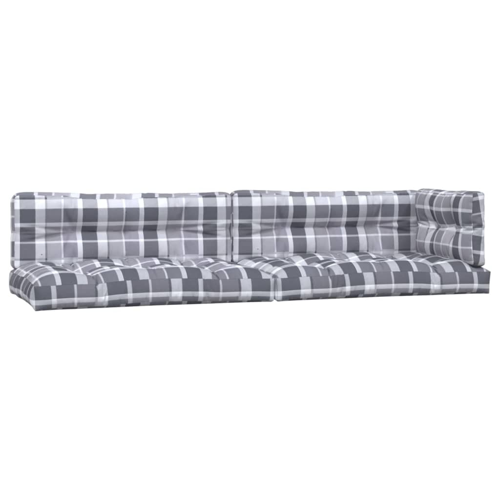 vidaXL Подушки для дивана з піддонів 5 шт Картатий сірий