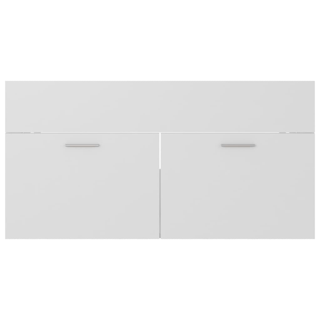 804665 vidaXL Sink Cabinet White 90x38,5x46 cm Chipboard