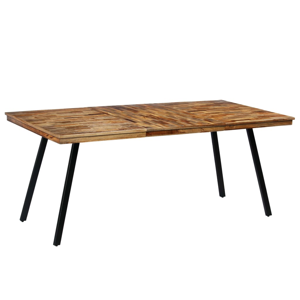 vidaXL Обідній стіл 180x90x76 см Відновлене тикове дерево і сталь