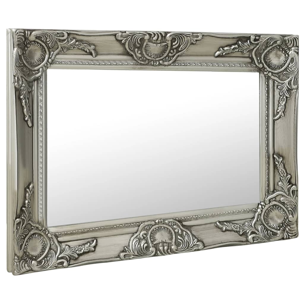 vidaXL Настінне дзеркало в стилі Бароко Сріблястий 60x40 см