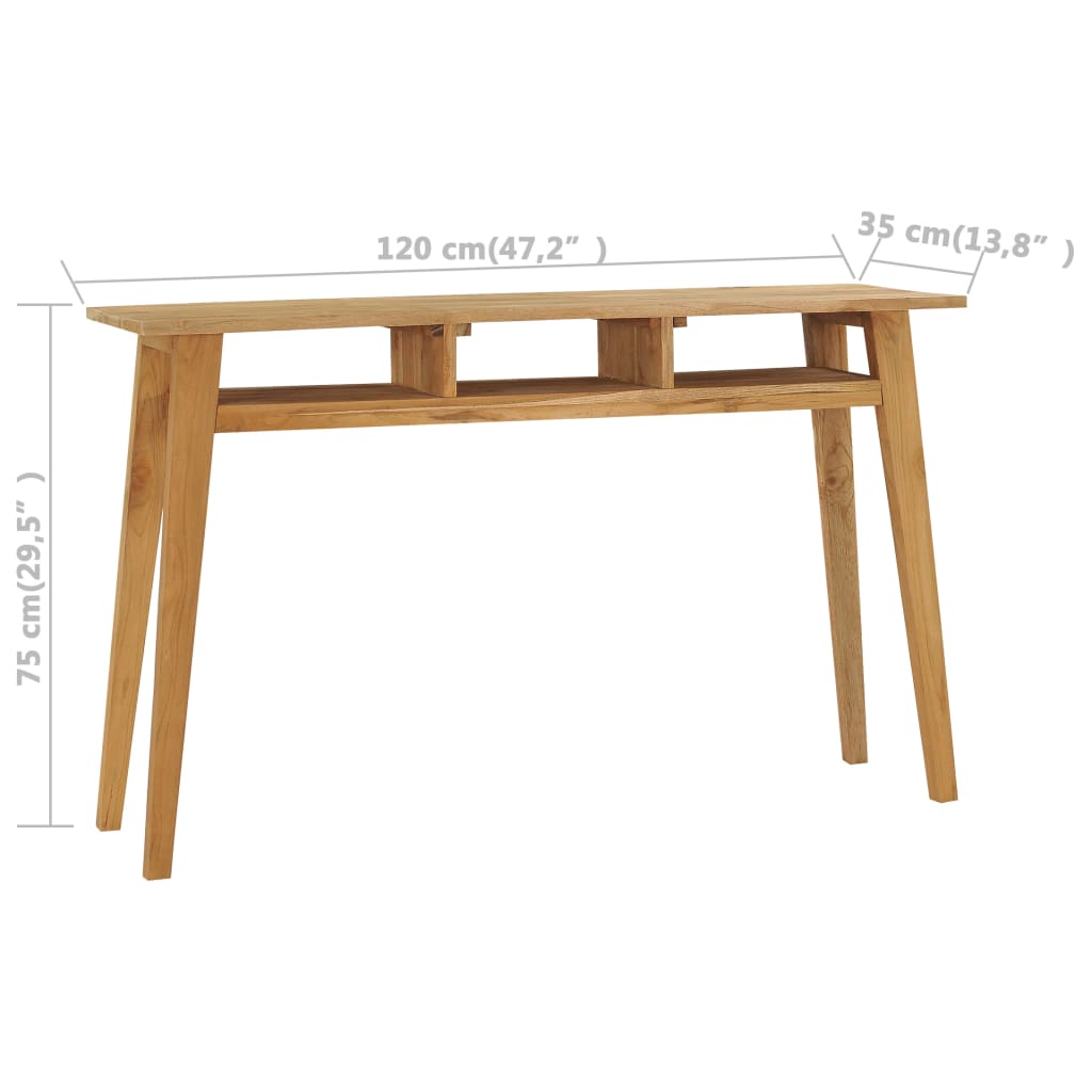vidaXL Консольний стіл 120x35x75 см Масив тикового дерева