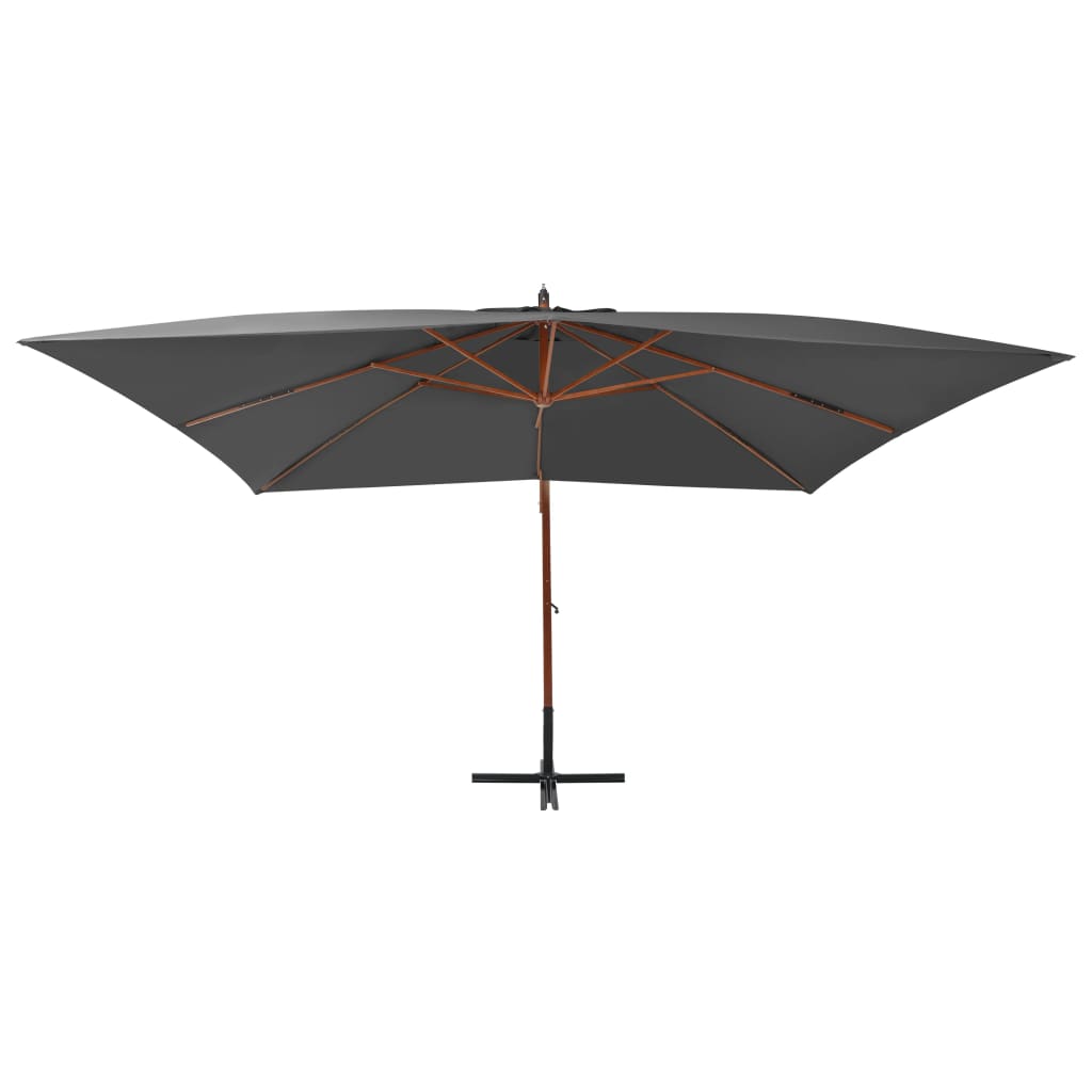 vidaXL Консольна парасоля з дерев'яною жердиною Антрацит 400х300 см