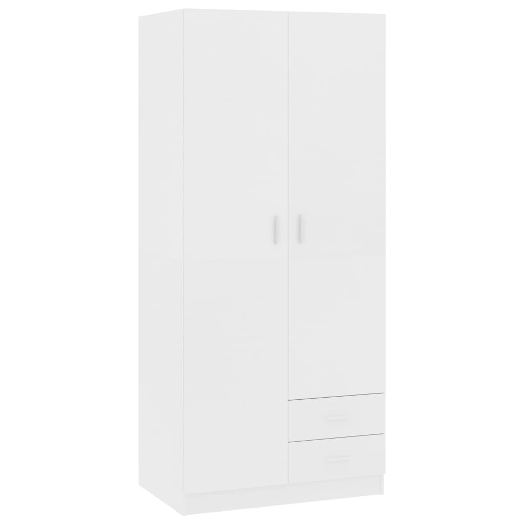 800639 vidaXL Wardrobe White 80x52x180 cm Chipboard