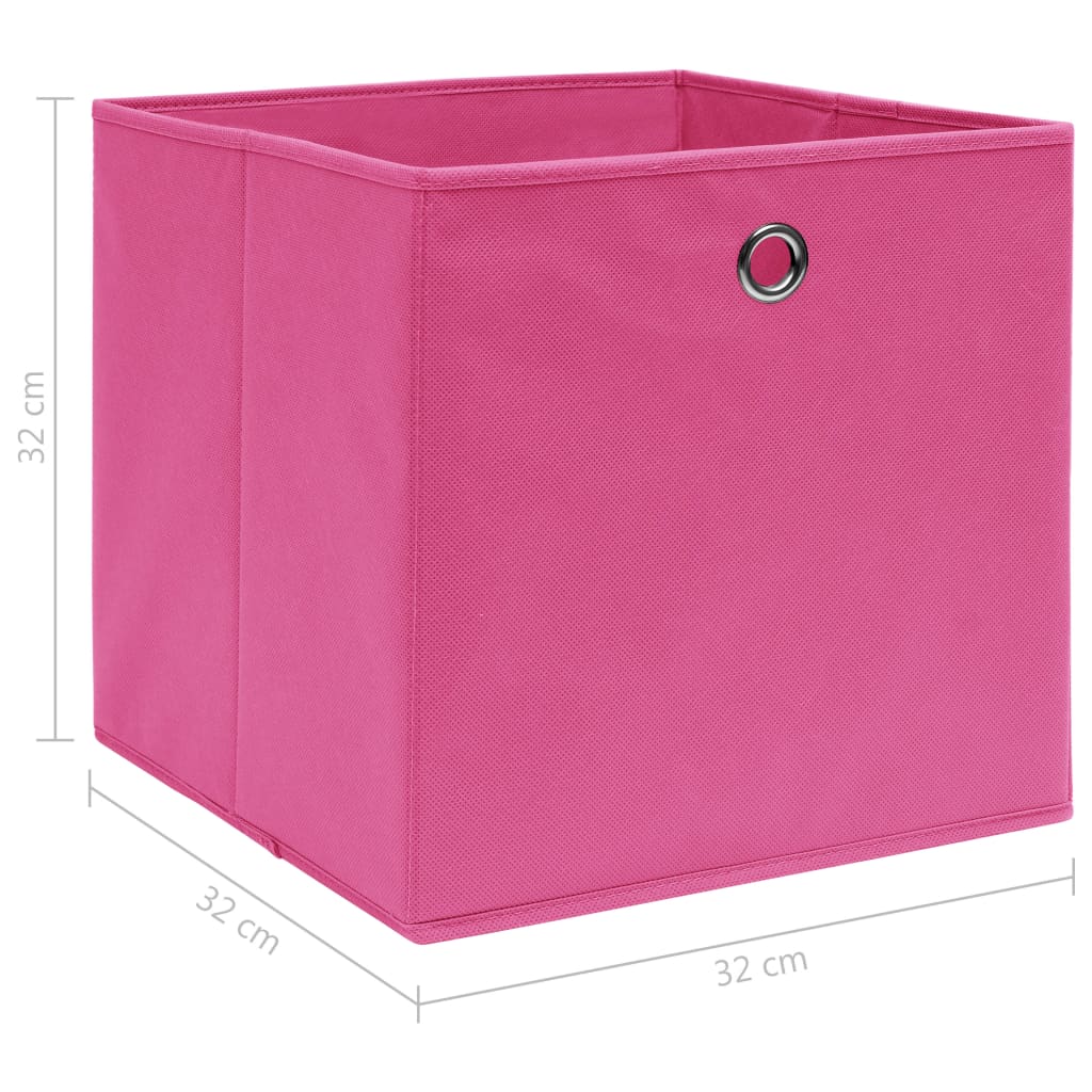vidaXL Коробки для Зберігання 10 шт Рожевий 32x32x32 см Тканина