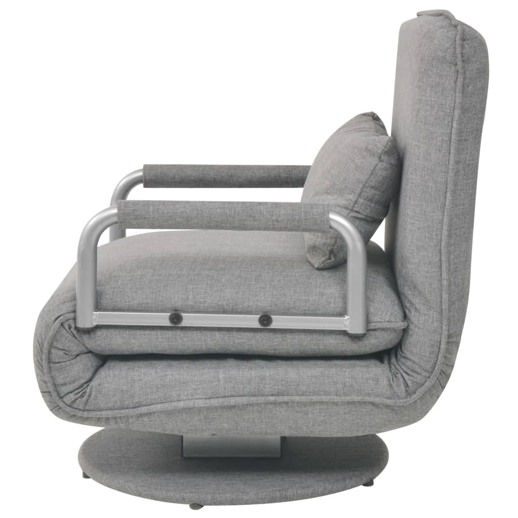vidaXL Поворотне крісло і диван-ліжко Світло-сірий Тканина