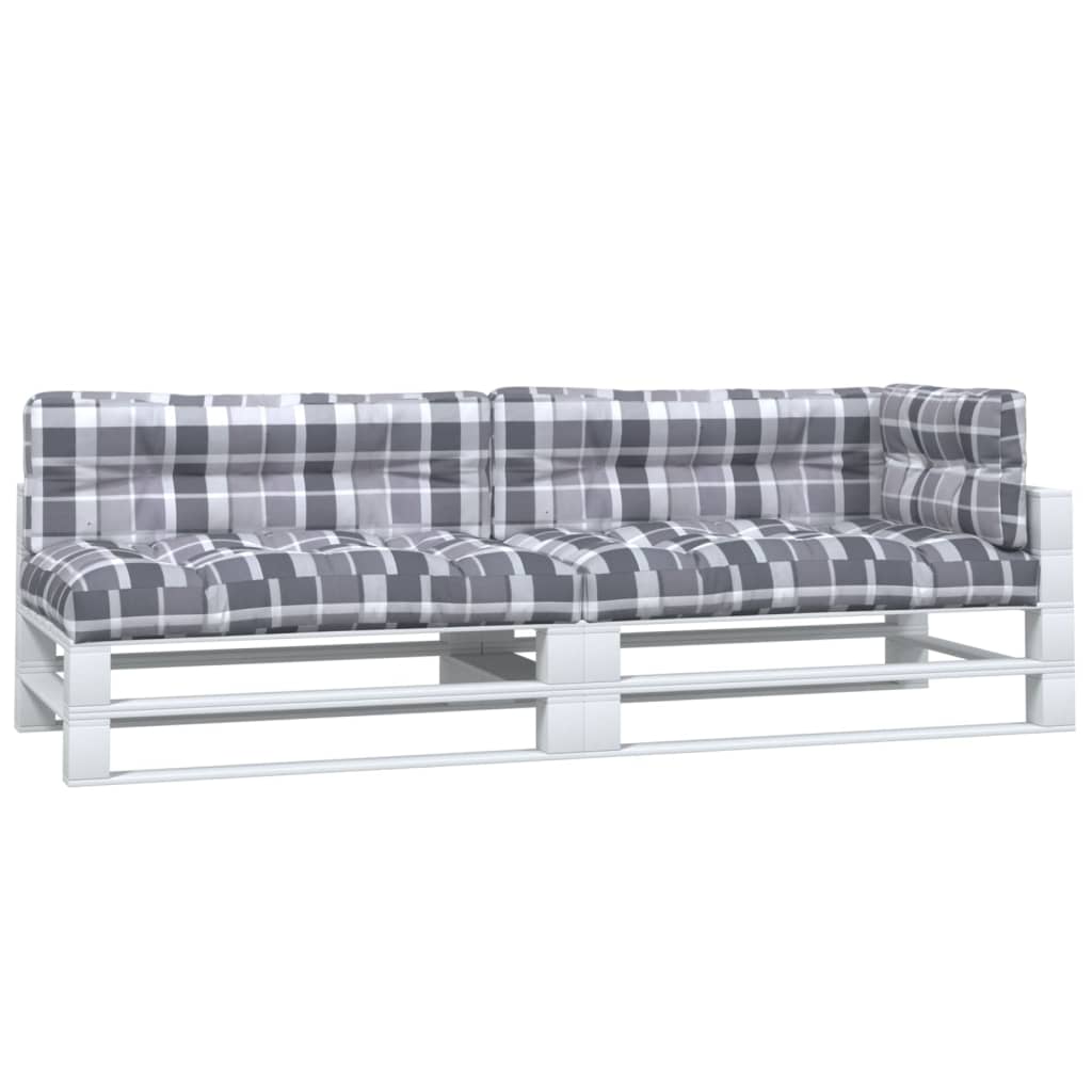 vidaXL Подушки для дивана з піддонів 5 шт Картатий сірий
