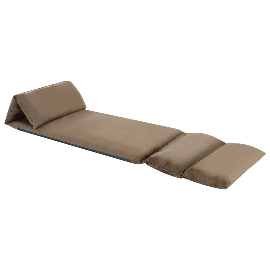 vidaXL Розкладний підлоговий стілець Сіро-коричневий Мікрофібра