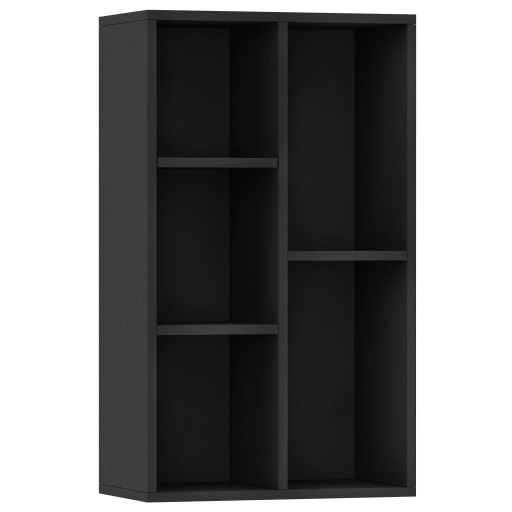 800163 vidaXL Book Cabinet/Sideboard Black 50x25x80 cm Chipboard