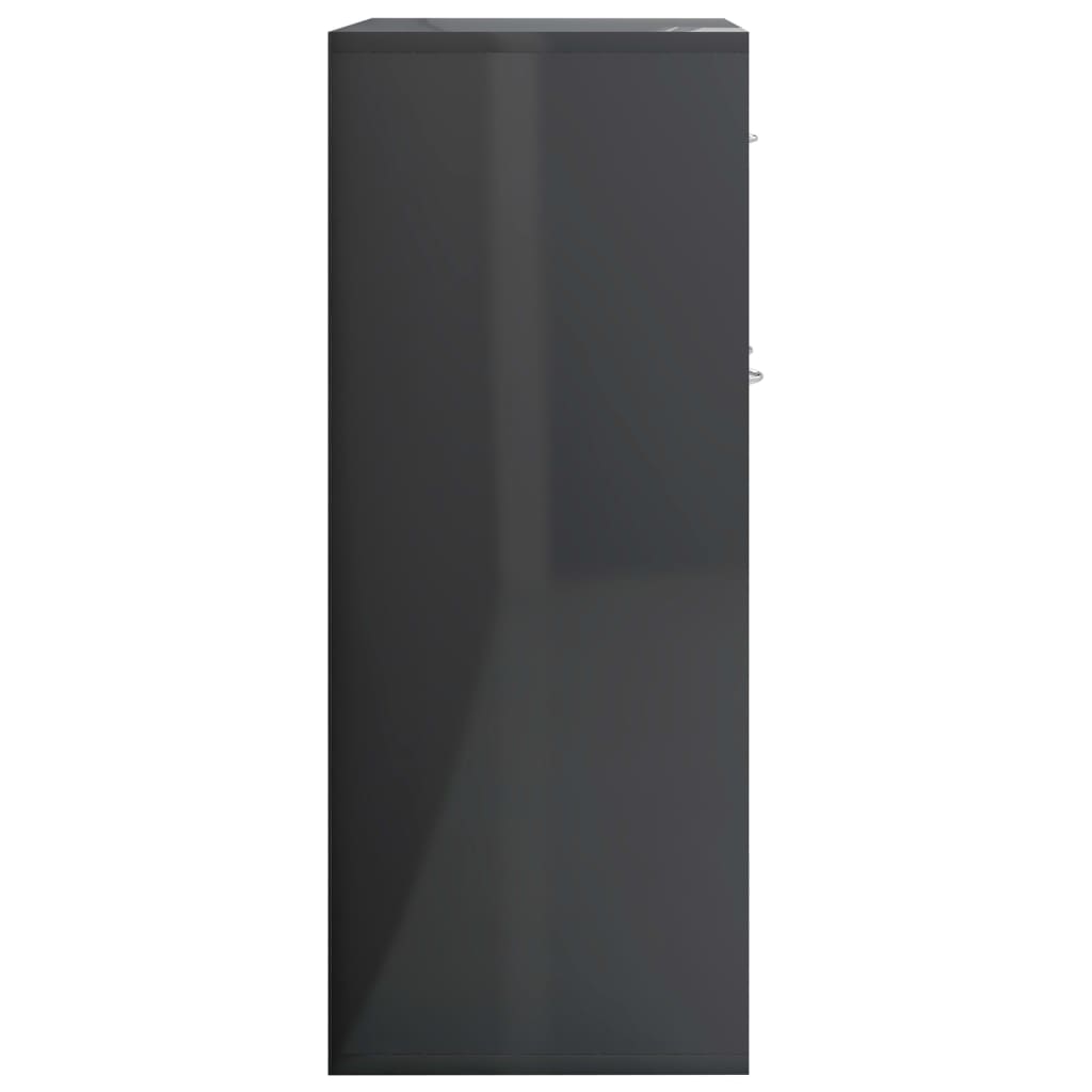 800719 vidaXL Sideboard High Gloss Grey 60x30x75 cm Chipboard