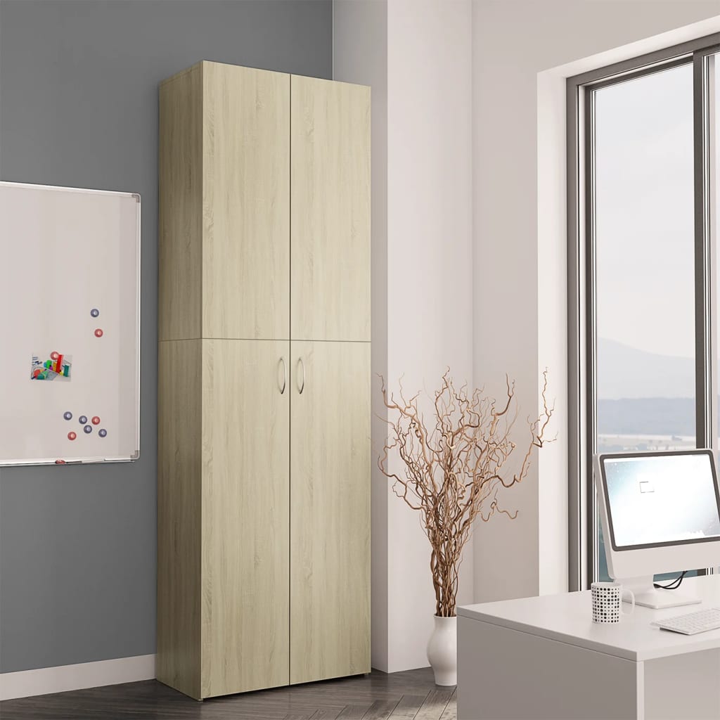 800300 vidaXL Office Cabinet Sonoma Oak 60x32x190 cm Chipboard