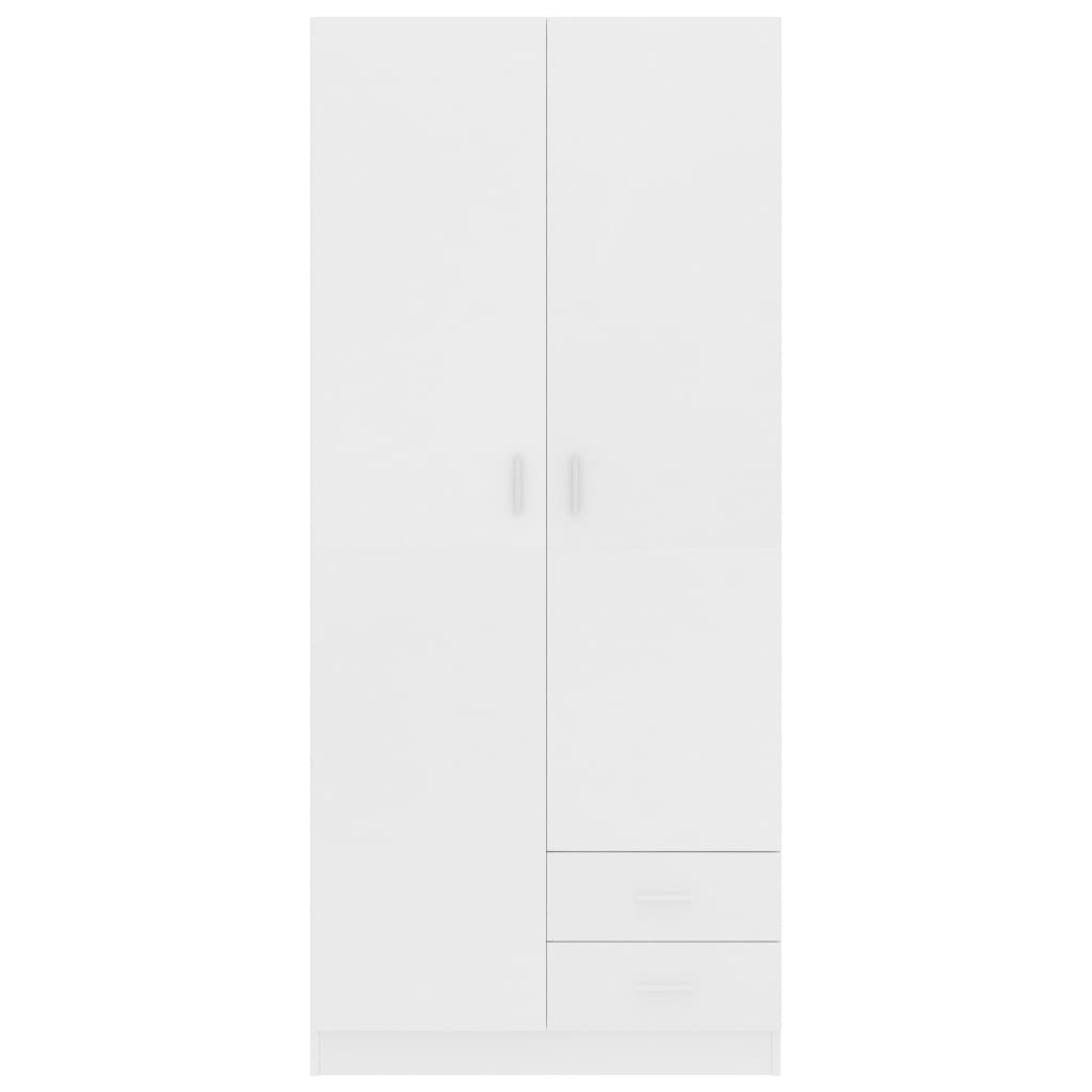 800639 vidaXL Wardrobe White 80x52x180 cm Chipboard