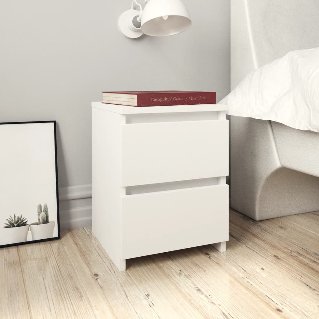 800513 vidaXL Bedside Cabinet White 30x30x40 cm Chipboard