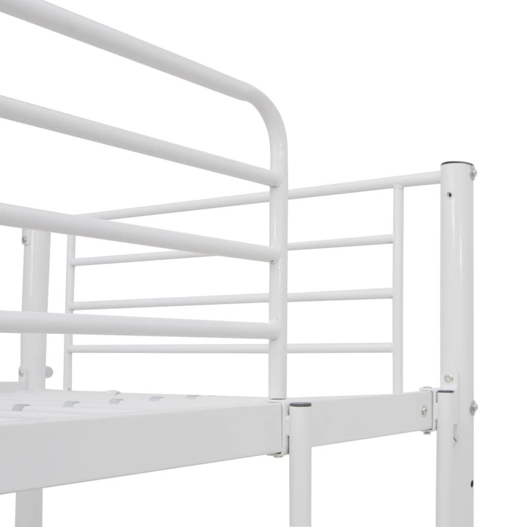vidaXL Двоярусне ліжко з каркасом стола Білий 90х200 см Метал