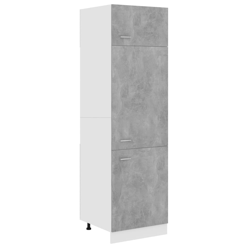 vidaXL Шафа для холодильника Сірий бетон 60x57x207 см ДСП