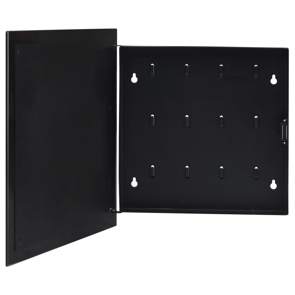 vidaXL Скринька для Ключів з Магнітною Дошкою Чорний 35x35x5,5 см