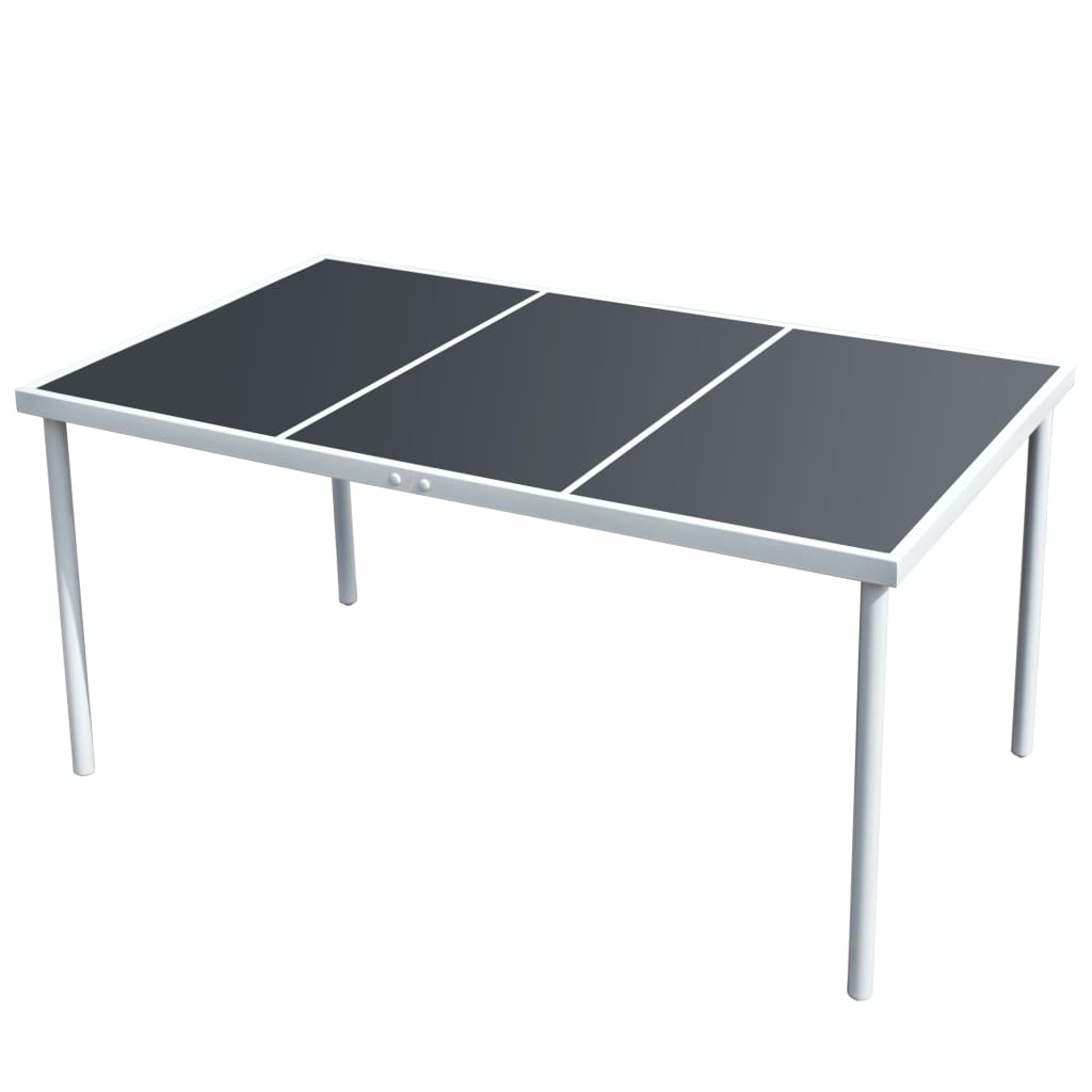 vidaXL Садовий стіл Чорний 150x90x74 см Сталь