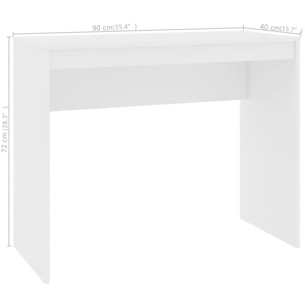 vidaXL Письмовий стіл Білий 90x40x72 см ДСП