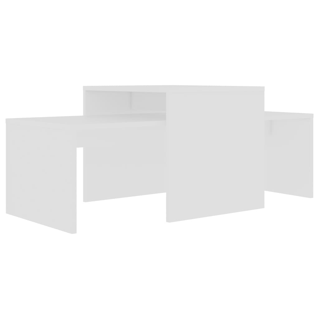 vidaXL Комплект журнальних столиків Білий 100x48x40 см ДСП