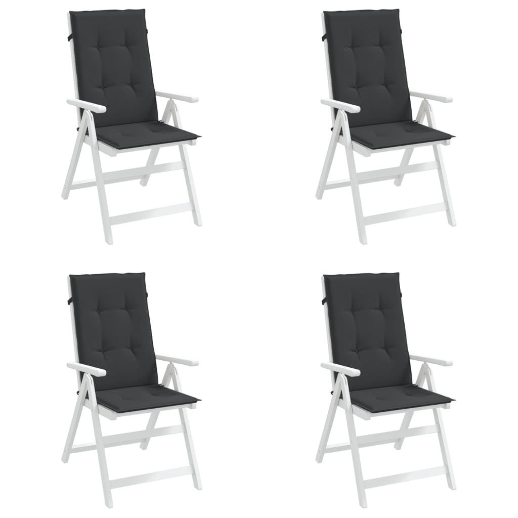 vidaXL Подушки для садових стільців 4 шт Чорний 120x50x3 см