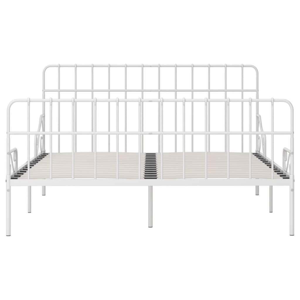 vidaXL Каркас ліжка з ламельною основою Білий 200x200 см Метал