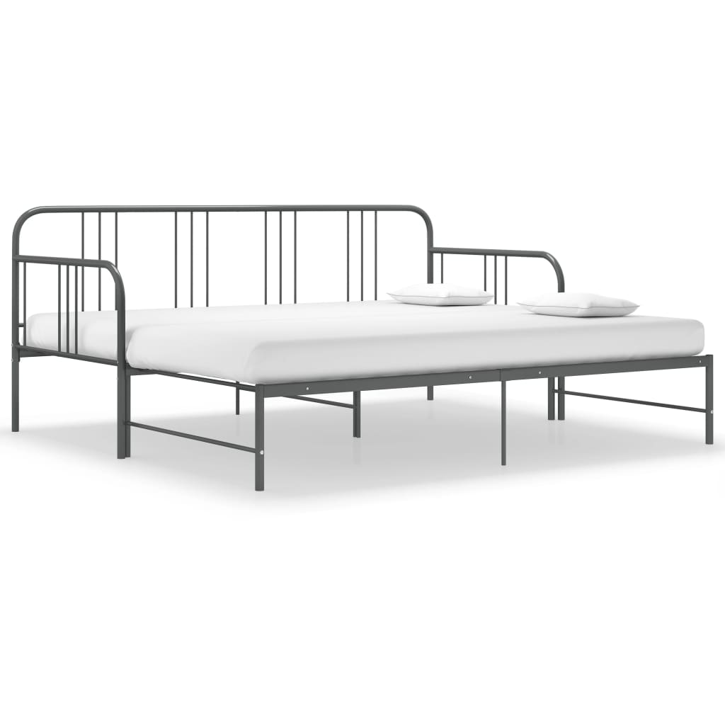 vidaXL Каркас дивана-ліжка висувний Сірий 90х200 см Метал