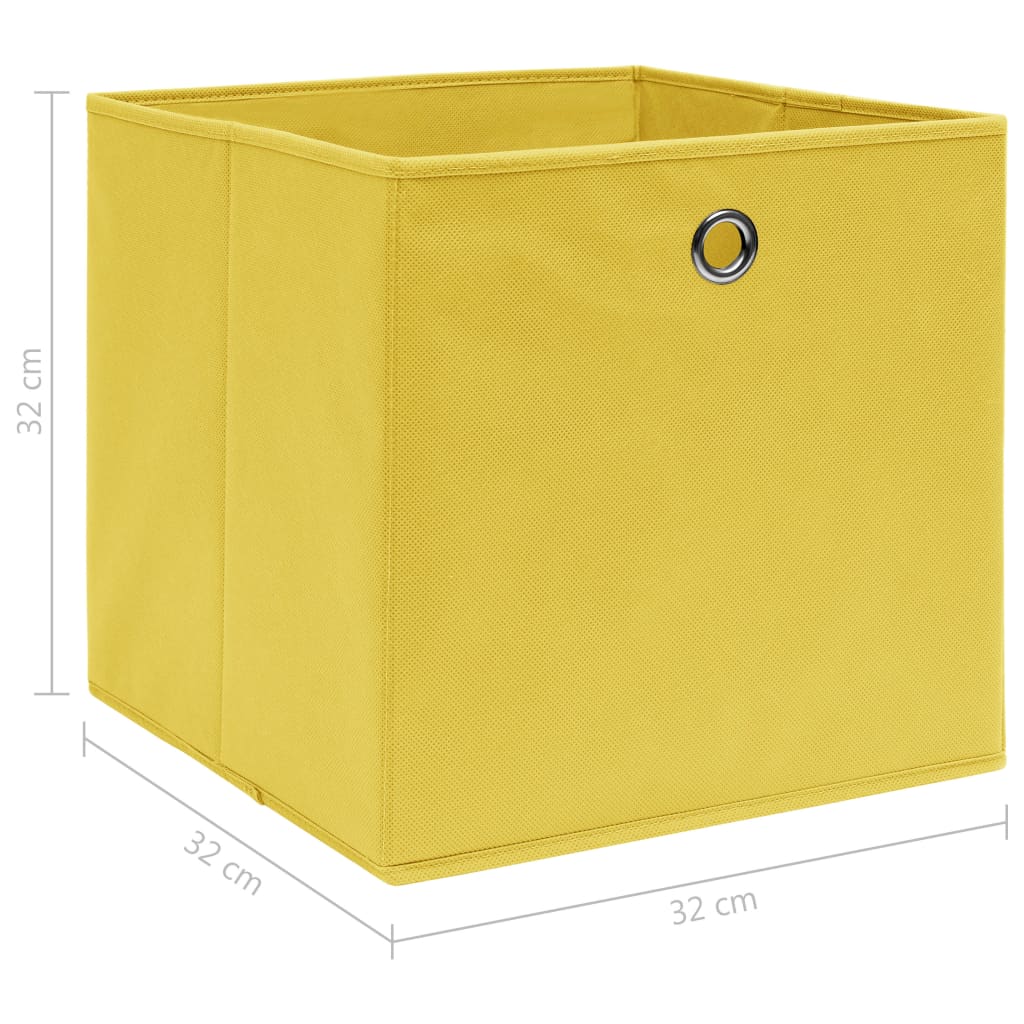 vidaXL Коробки для Зберігання 4 шт Жовтий 32x32x32 см Тканина