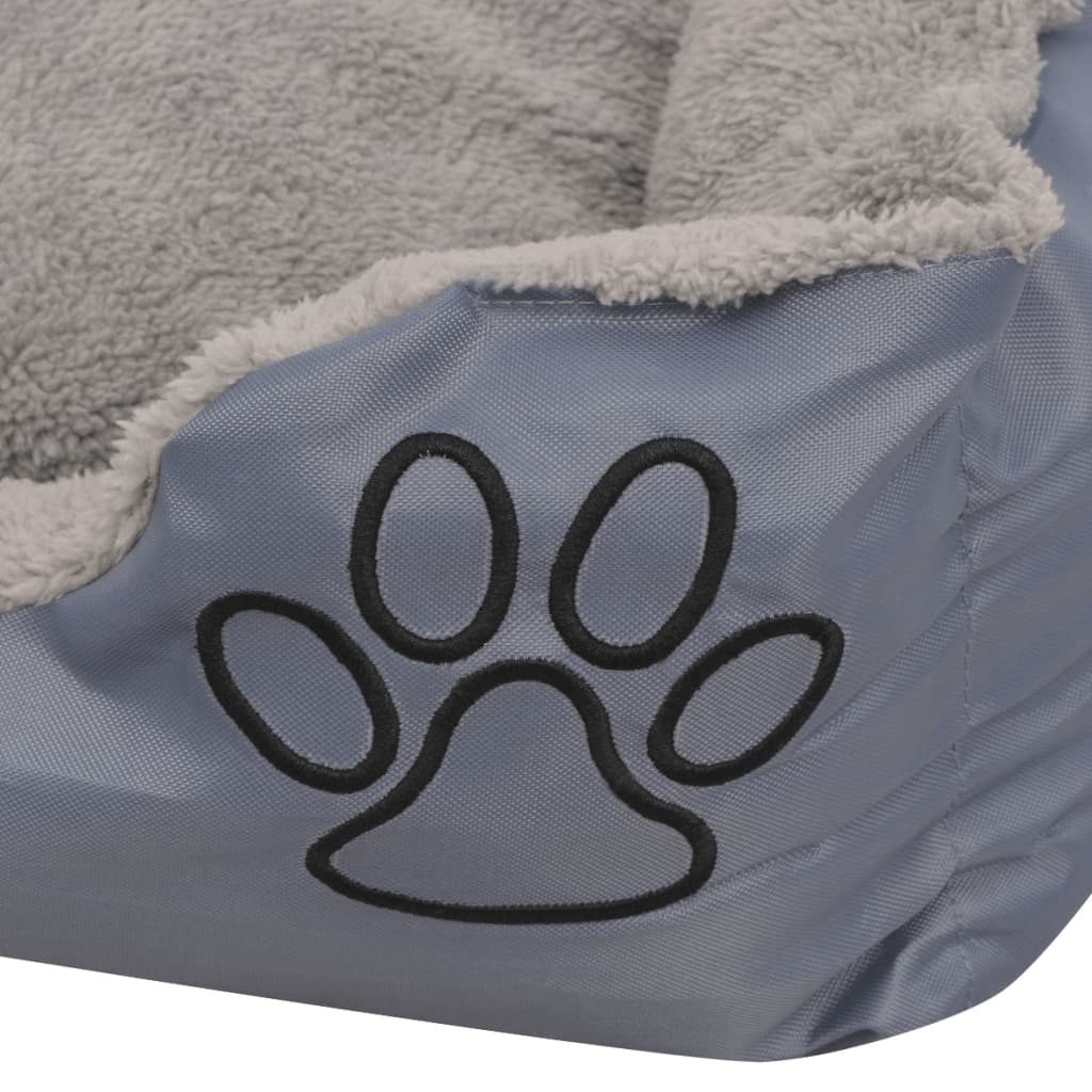 vidaXL Лежак для собак з м'якою подушкою Сірий Розмір XL
