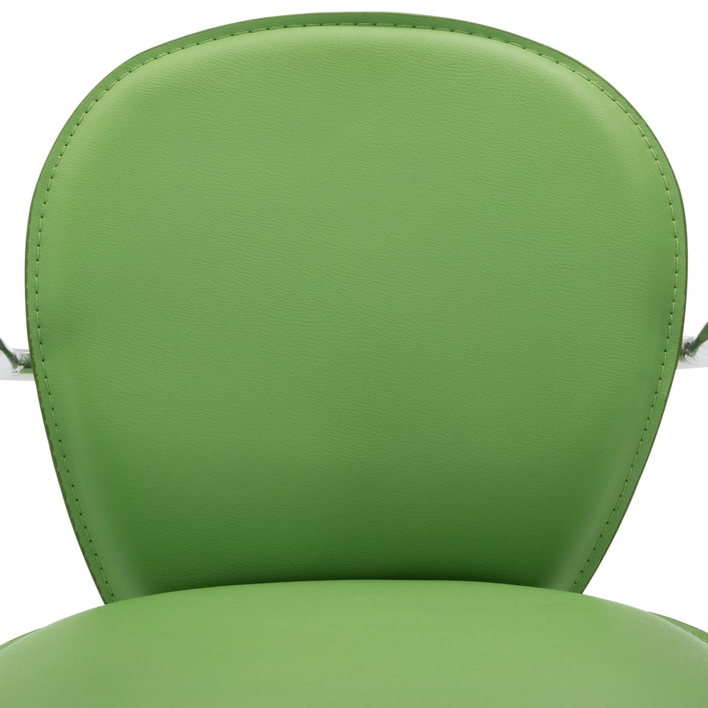vidaXL Барні стільці з підлокітниками 2 шт Зелений Штучна шкіра