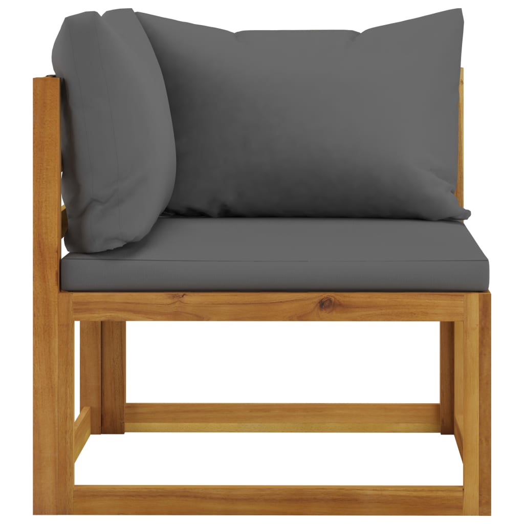 vidaXL Комплект диванів з темно-сірими подушками 2 од. Масив акації