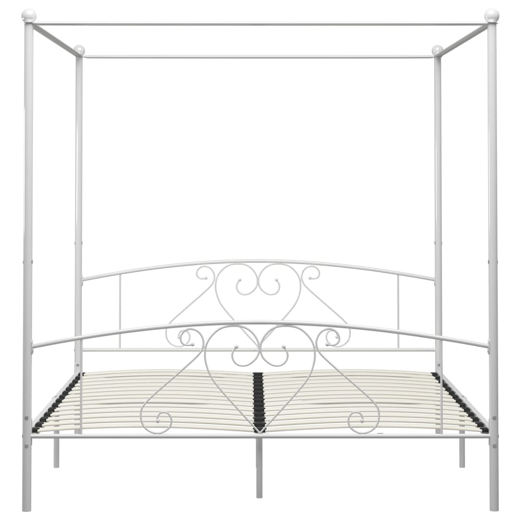 vidaXL Каркас ліжка з балдахіном Білий 180x200 см Метал