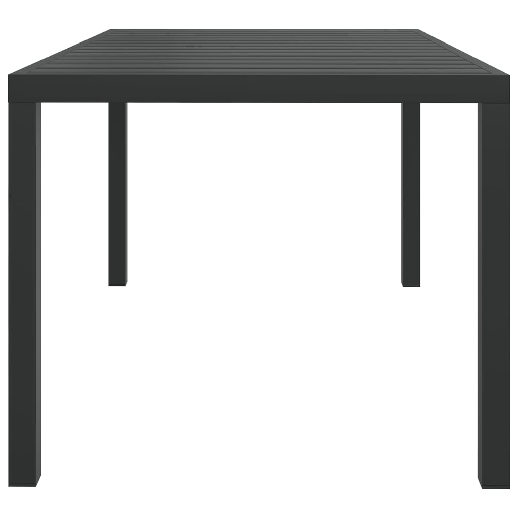 vidaXL Cадовий стіл Чорний 150x90x74 см Алюміній і ДПК