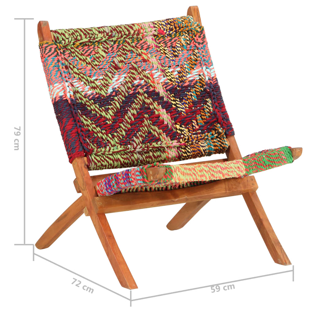 vidaXL Розкладний стілець Різнобарвна тканина хінді