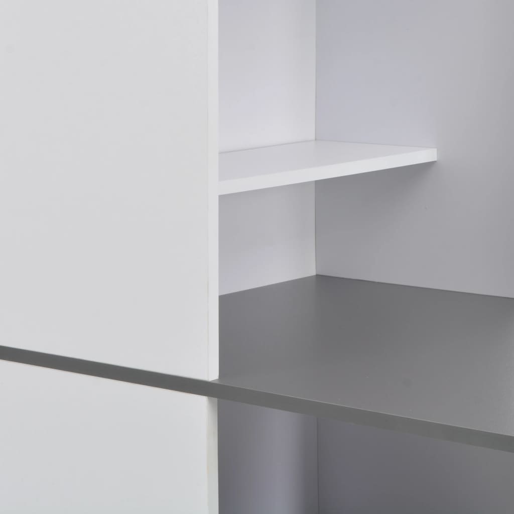 vidaXL Барний стіл з шафою Білий 115x59x200 см