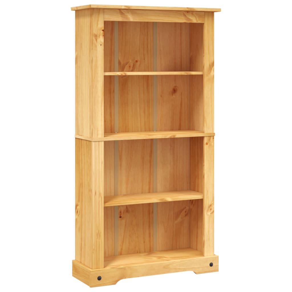243743 vidaXL 4-Tier Bookcase Mexican Pine Corona Range 81x29x150 cm