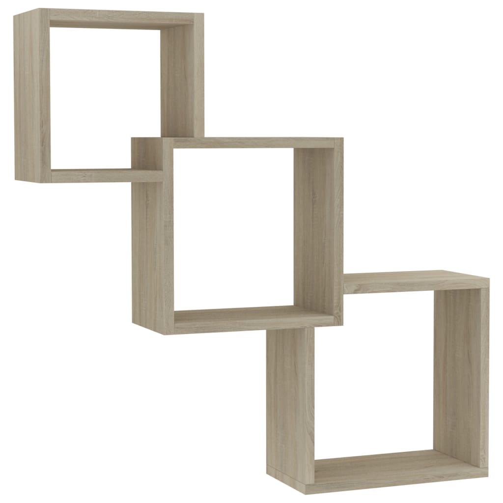 800273 vidaXL Cube Wall Shelves Sonoma Oak 84,5x15x27 cm Chipboard