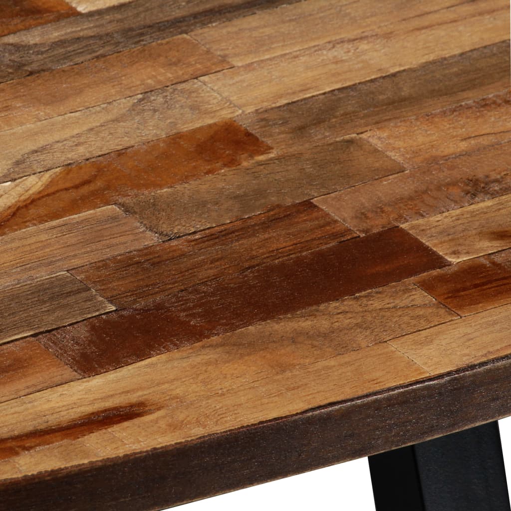 vidaXL Журнальний столик овальний 120x60x30см Відновлена деревина тика