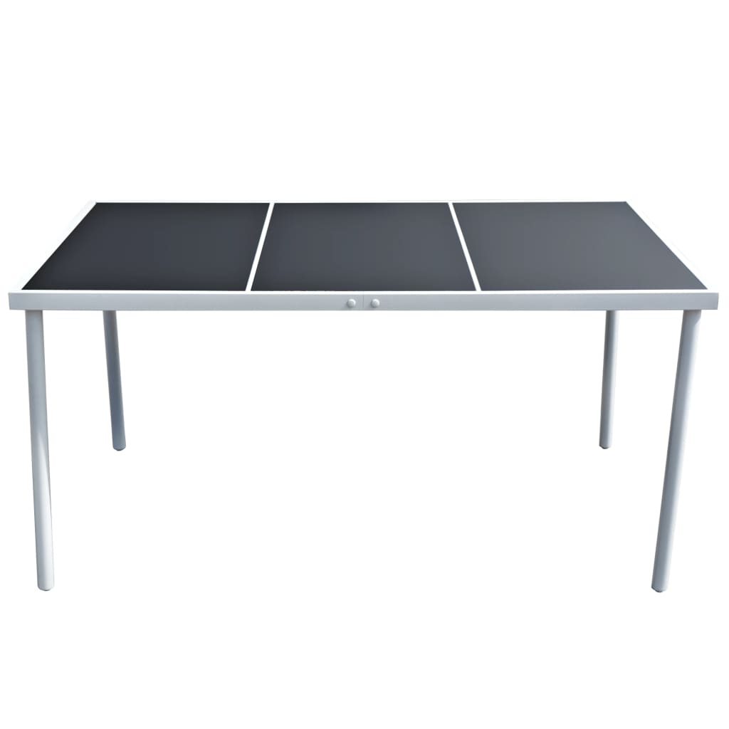 vidaXL Садовий стіл Чорний 150x90x74 см Сталь