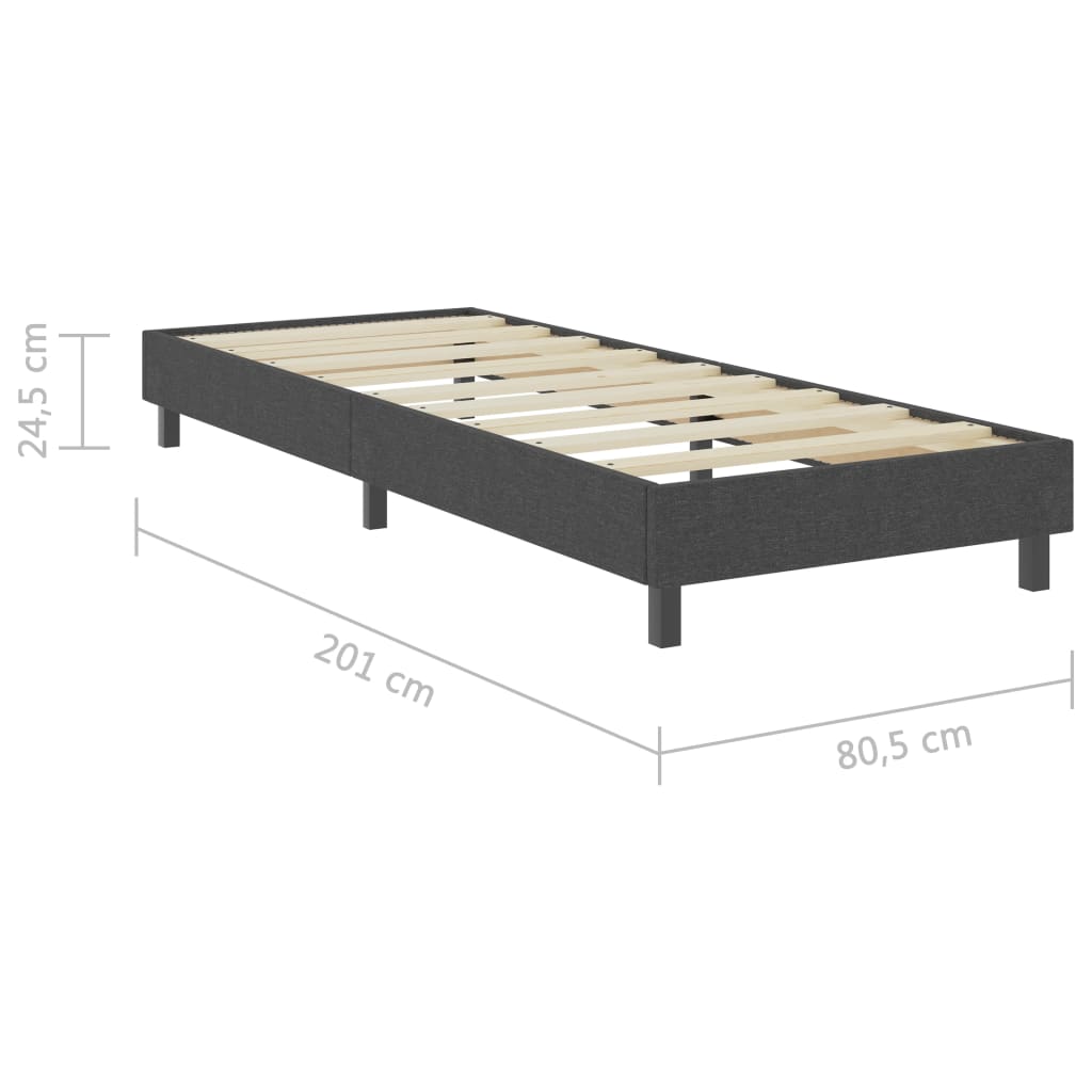 vidaXL Каркас ліжка з пружинним матрацом Сірий 80х200 см Тканина